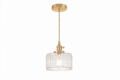 Vintage Pumpkin Glass Pendant Light | Retro Amber Ceiling Lamp
