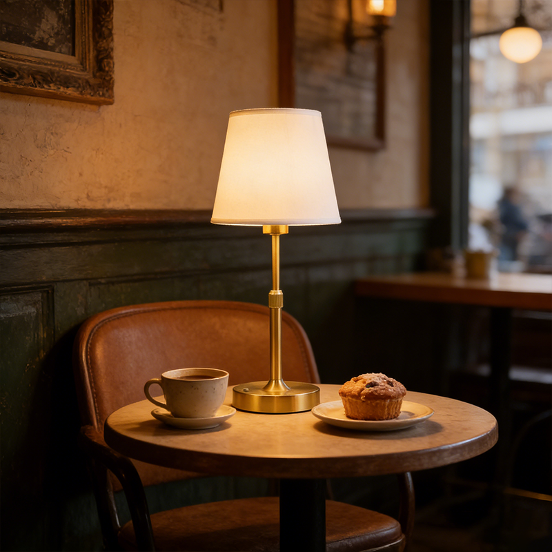 Modern Minimalist Fabric Table Lamp | Iron Base, Adjustable Height & LED Compatible