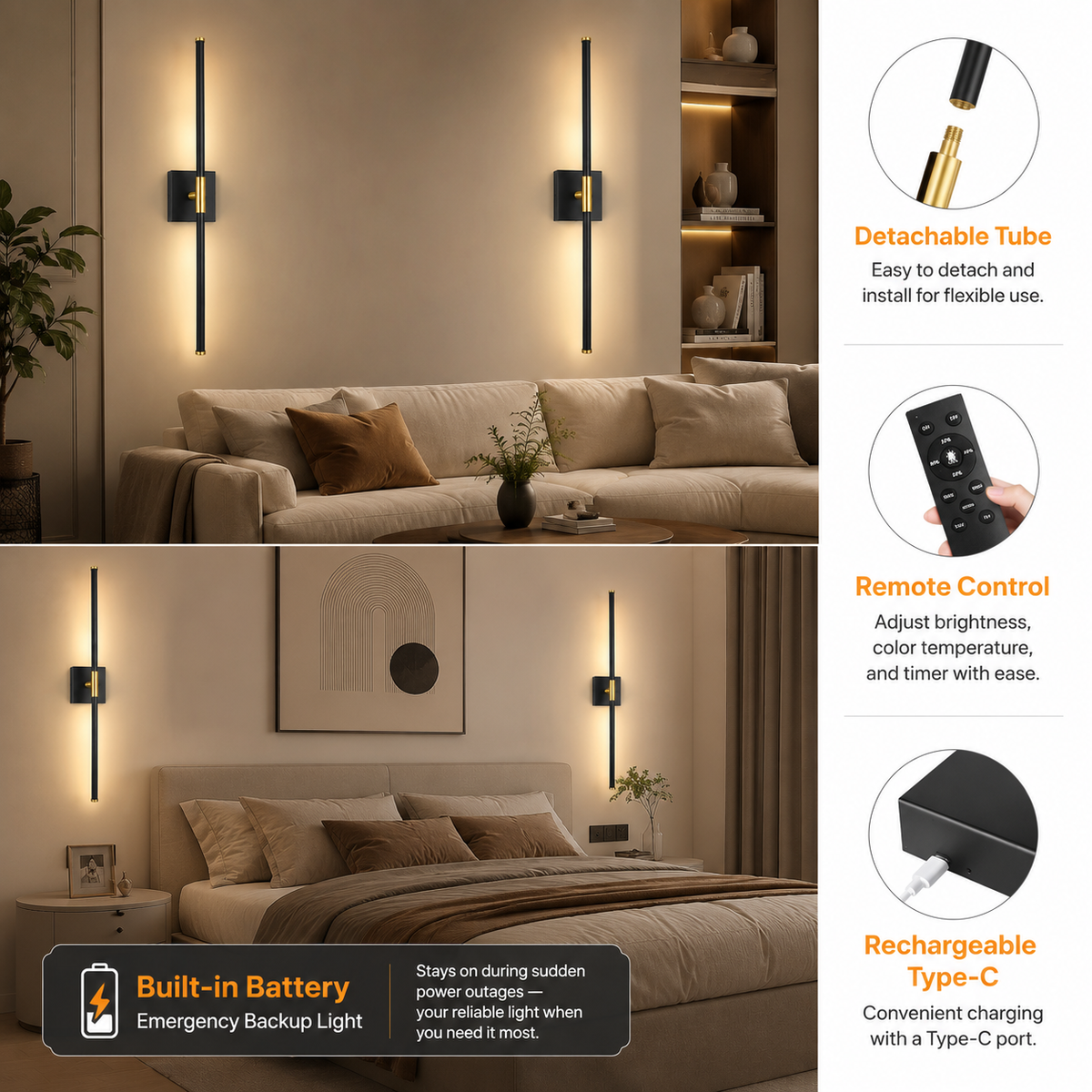 Black Iron Wall Sconce | Modern Minimalist Wall Lamp – LST Home