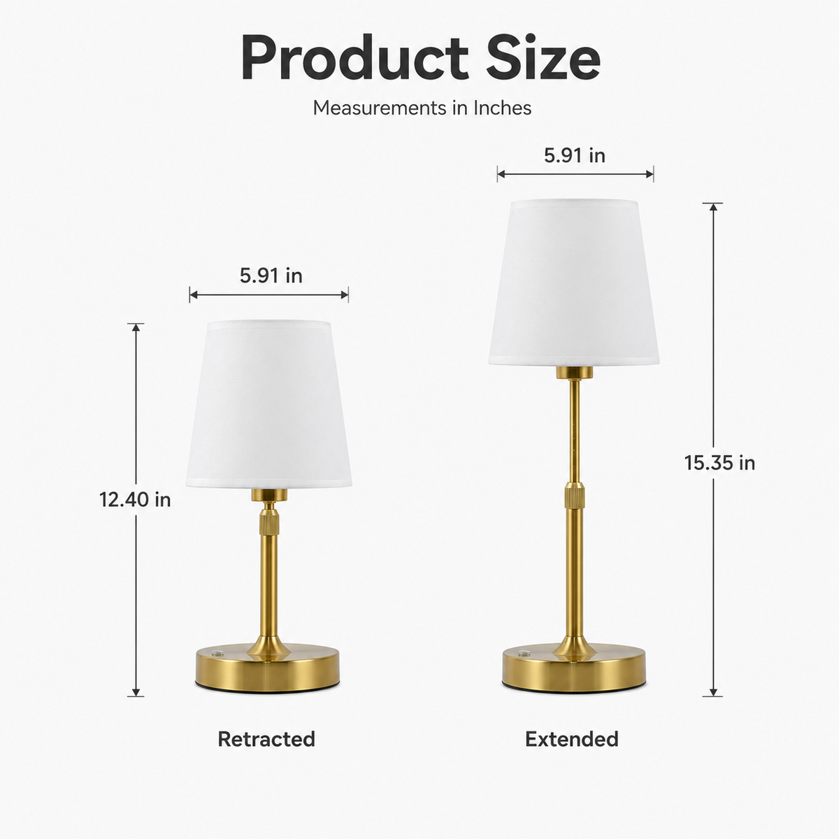 Modern Minimalist Fabric Table Lamp | Iron Base, Adjustable Height & LED Compatible
