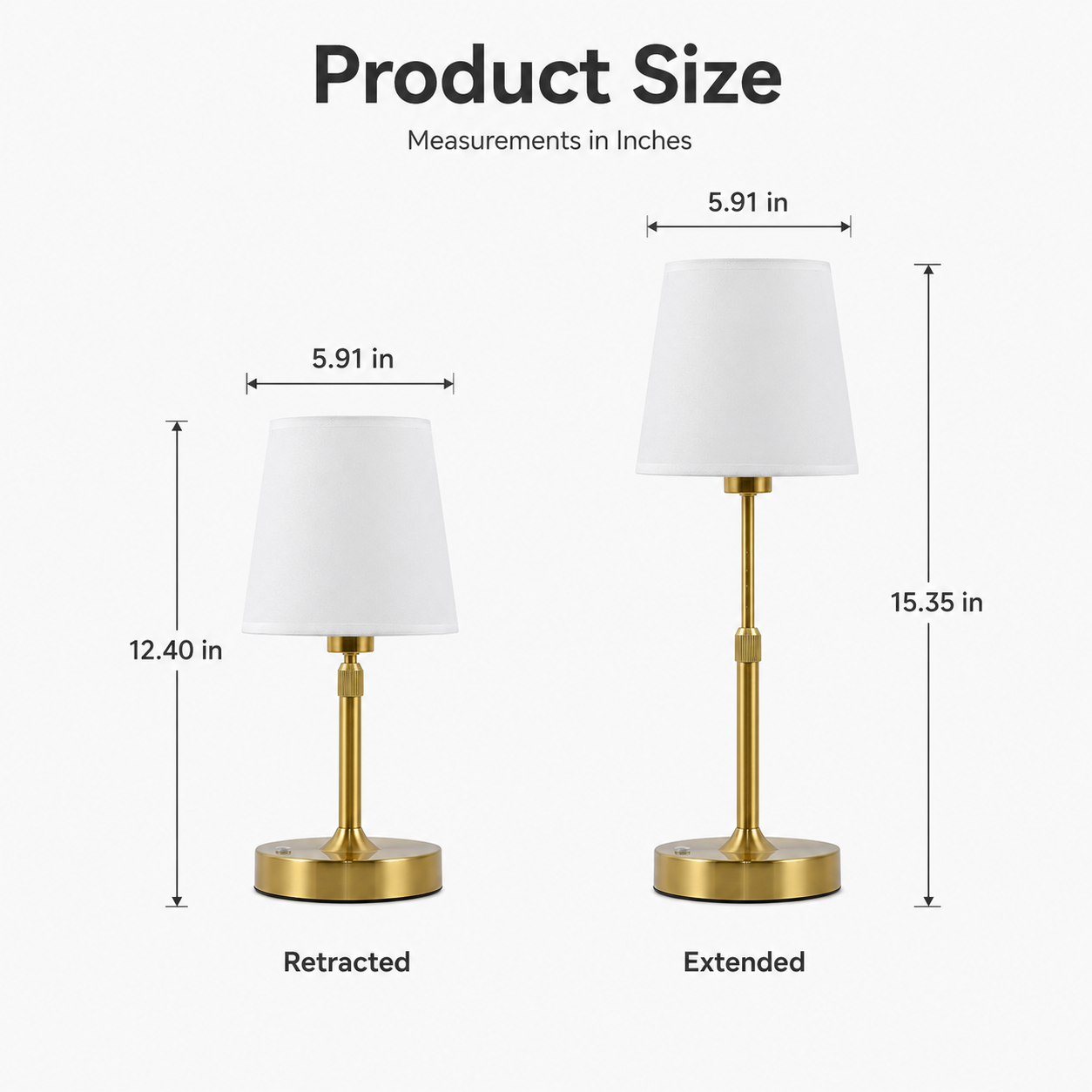 Modern Minimalist Fabric Table Lamp | Iron Base, Adjustable Height & LED Compatible