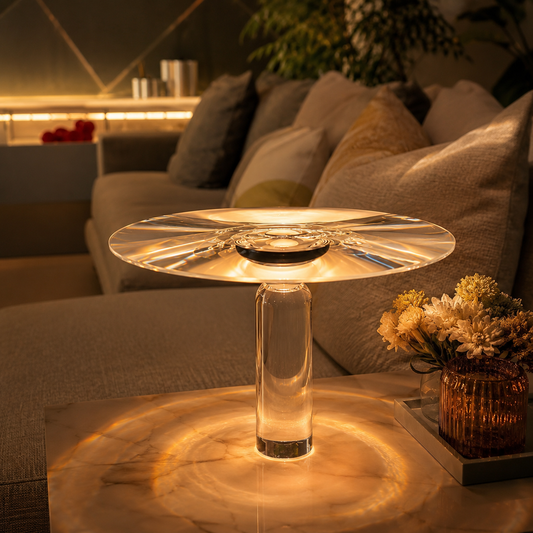 Transparent Acrylic Table Lamp | 3 Color Temperatures & Stepless Dimming