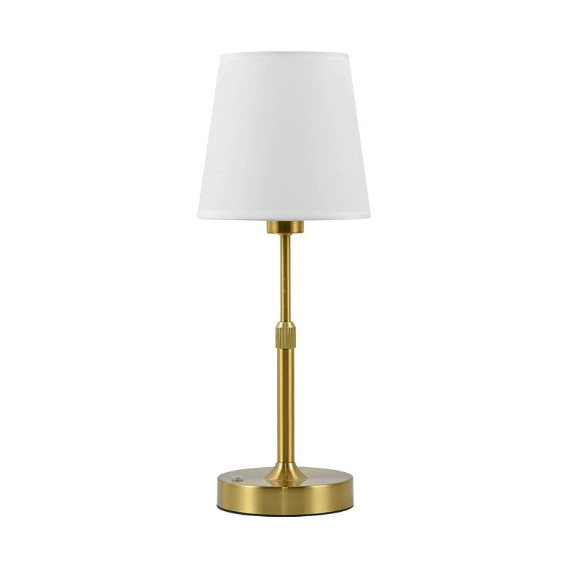 Modern Minimalist Fabric Table Lamp | Iron Base, Adjustable Height & LED Compatible