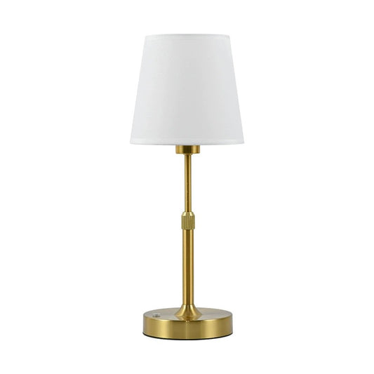 Modern Minimalist Fabric Table Lamp | Iron Base, Adjustable Height & LED Compatible