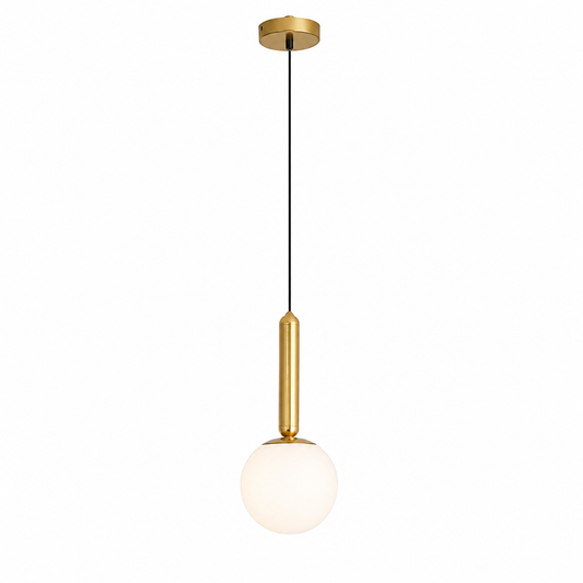 Minimalist White Glass Pendant Light | Dining & Hallway Ceiling Lamp